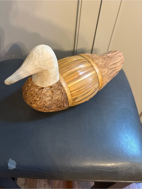 Other - Handmade Wood Straw Duck Statue Art Decor
